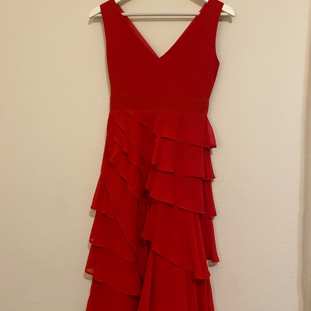 Sexy Red Ruched Dress - Picture 7 of 8